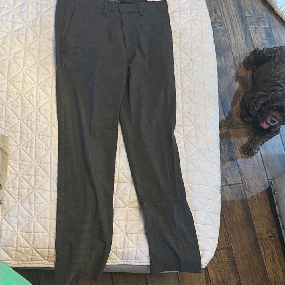 Kenneth Cole Black Dress Pants Flat Front Design